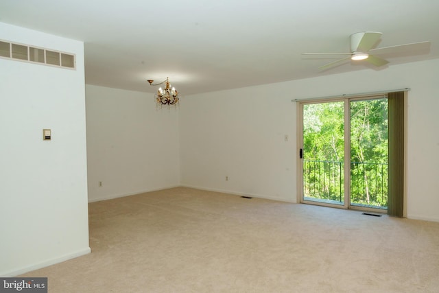 355 Norris Hall Ln Unit 355, Jeffersonville, PA 19403 - unfurnished room with carpet floors, a chandelier, ceiling fan, and baseboards