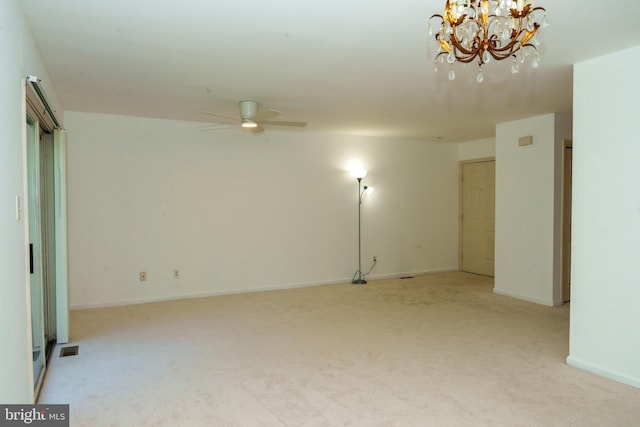 355 Norris Hall Ln Unit 355, Jeffersonville, PA 19403 - unfurnished room with carpet floors, ceiling fan, a chandelier, and baseboards