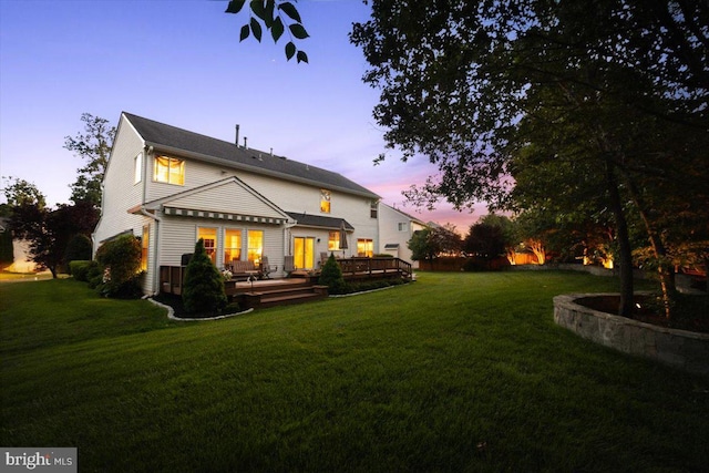 9308 Eagle Ct, Manassas Park, VA 20111 - rear view of property with a lawn and a deck