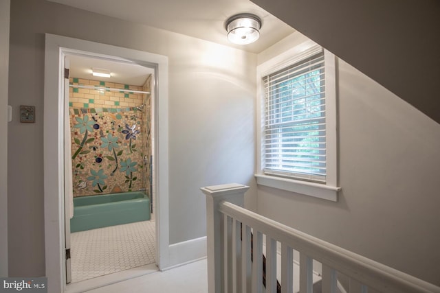 448 Old Dublin Pike, Doylestown, PA 18901 - corridor with an upstairs landing and tile patterned flooring