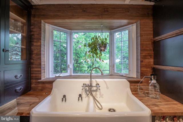 448 Old Dublin Pike, Doylestown, PA 18901 - full bathroom featuring a freestanding tub and wooden walls