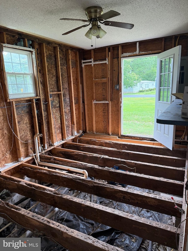 4293 Willow Grove Rd, Camden Wyoming, DE 19934 - miscellaneous room featuring a textured ceiling and a ceiling fan