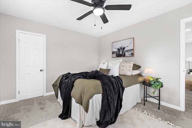 200 S Longcross Rd, Linthicum Heights, MD 21090 - bedroom with carpet flooring, baseboards, and ceiling fan