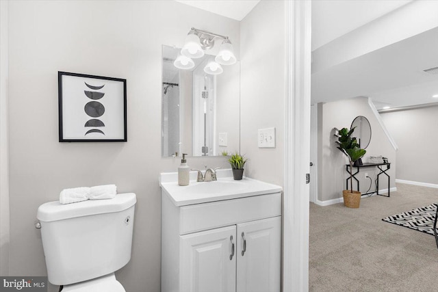 200 S Longcross Rd, Linthicum Heights, MD 21090 - bathroom with vanity, toilet, and baseboards