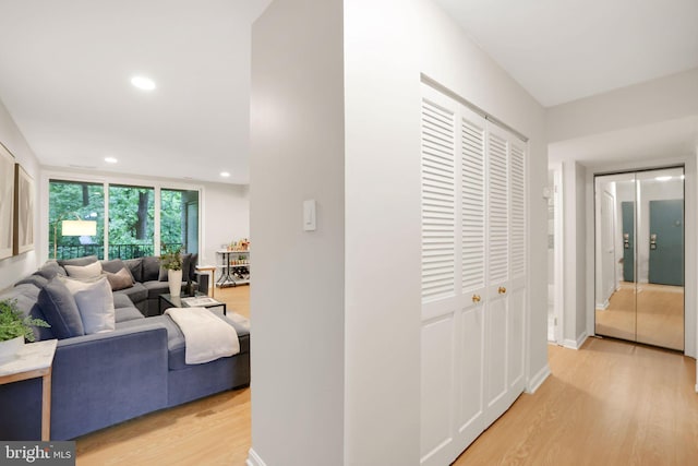 5041 7th Rd S Unit 102, Arlington, VA 22204 - corridor featuring light wood-style flooring and recessed lighting