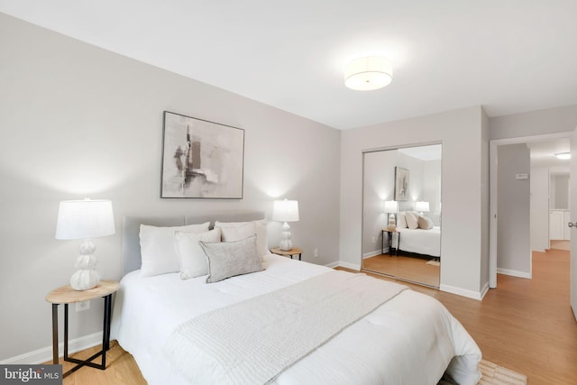 5041 7th Rd S Unit 102, Arlington, VA 22204 - bedroom featuring wood finished floors, a closet, and baseboards