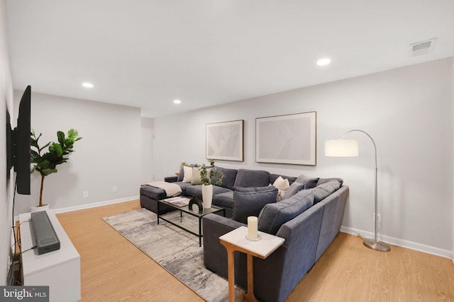 5041 7th Rd S Unit 102, Arlington, VA 22204 - living room with light wood-style flooring, baseboards, and recessed lighting