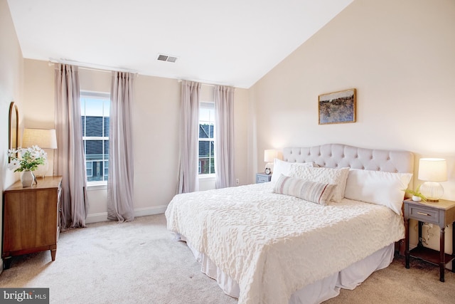 2505 Basin View Ln, Woodbridge, VA 22191 - bedroom featuring light carpet, baseboards, and lofted ceiling