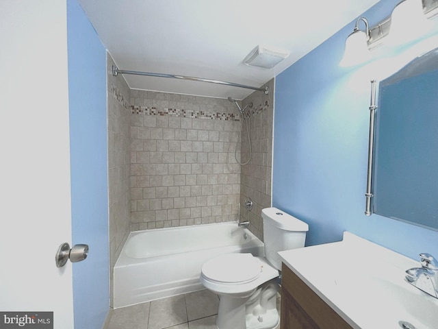 9717 Kings Crown Ct Unit 201, Fairfax, VA 22031 - bathroom with tile patterned flooring, vanity, tub / shower combination, and toilet