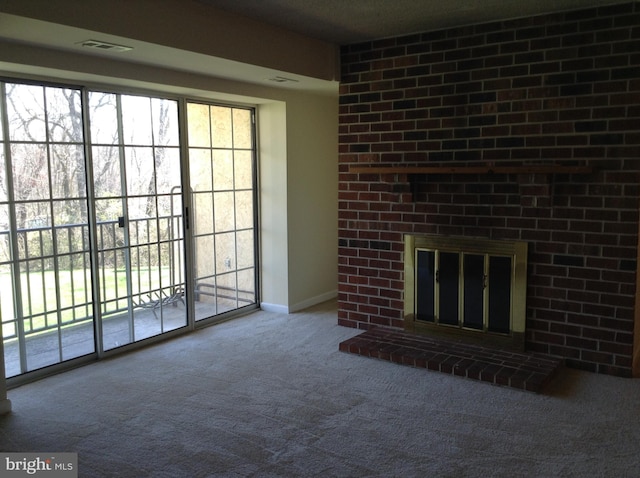 406 Deer Run, Norristown, PA 19403 - unfurnished living room with carpet, plenty of natural light, a fireplace, and baseboards