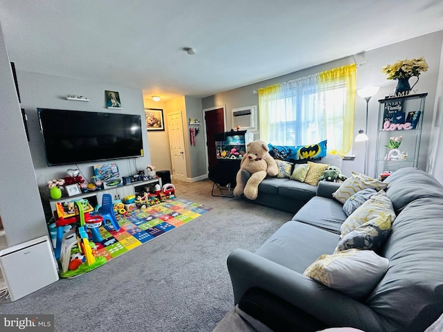 413 S Andrews Ave, Glenolden, PA 19036 - carpeted living room featuring a wall mounted AC