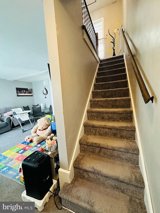 413 S Andrews Ave, Glenolden, PA 19036 - stairway with carpet and baseboards