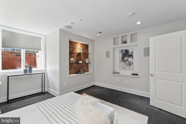 652 L St NE Unit 1, Washington, DC 20002 - bedroom featuring dark tile patterned flooring, recessed lighting, and baseboards