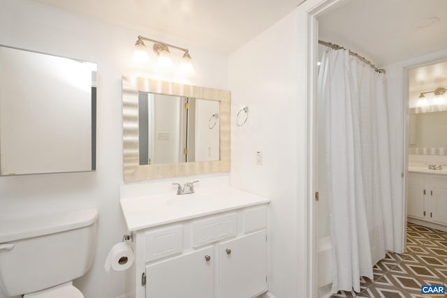 30 Spring Ct, Charlottesville, VA 22901 - bathroom with vanity, toilet, and shower / bath combo