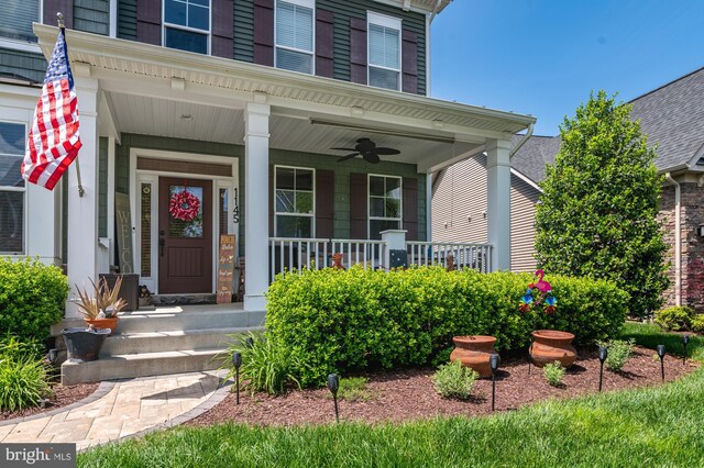 1145 Dargon Quarry Ln, Brunswick, MD 21716 - doorway to property with ceiling fan and a porch