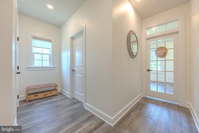 15634 Calum Ct, Haymarket, VA 20169 - entryway featuring wood finished floors, baseboards, and recessed lighting