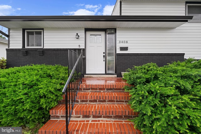 3408 Croydon Rd, Gwynn Oak, MD 21207 - property entrance with brick siding
