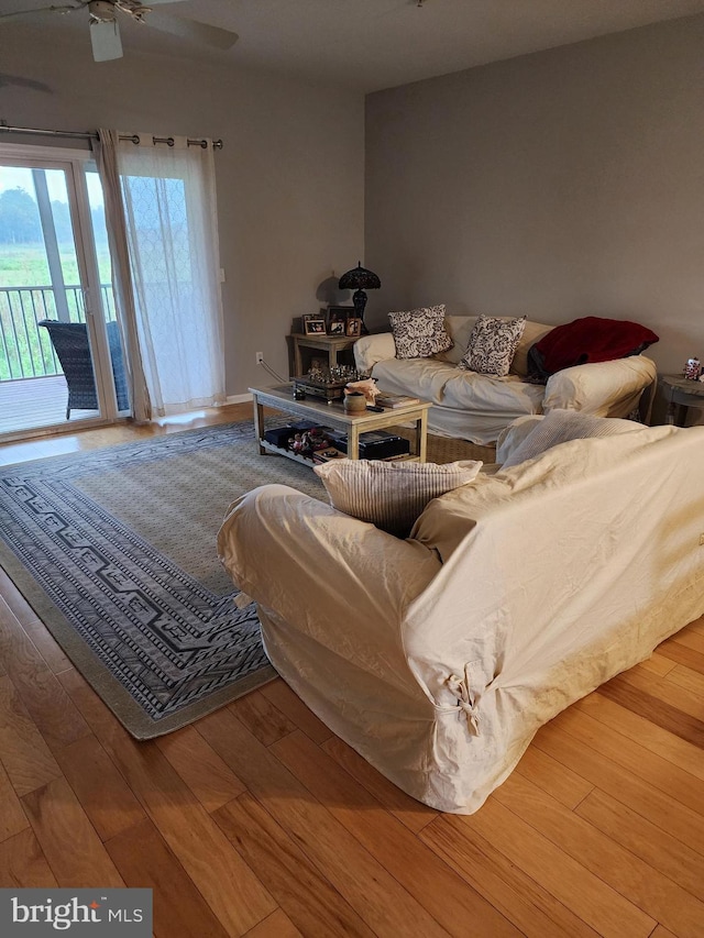 37484 Pettinaro Dr Unit 8300, Ocean View, DE 19970 - living area featuring wood finished floors and ceiling fan