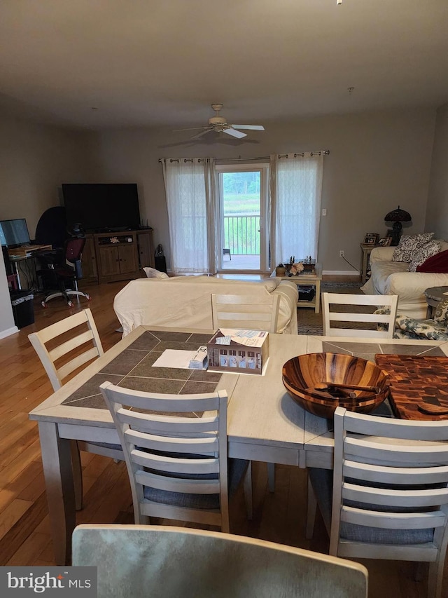 37484 Pettinaro Dr Unit 8300, Ocean View, DE 19970 - dining room featuring ceiling fan and wood finished floors
