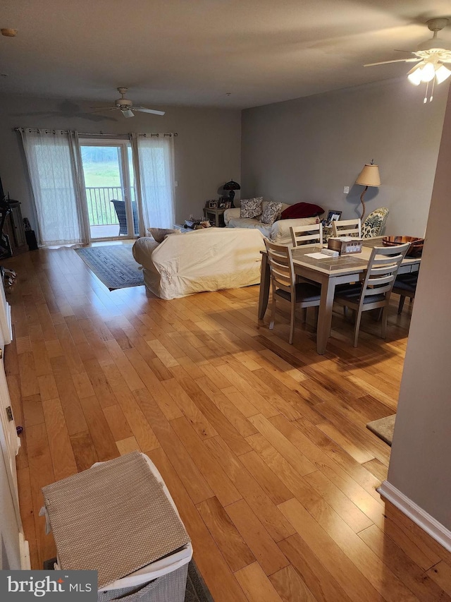 37484 Pettinaro Dr Unit 8300, Ocean View, DE 19970 - dining space featuring a ceiling fan and light wood-style floors