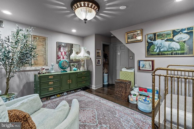12 Chestnut Ln, Wayne, PA 19087 - bedroom featuring dark wood-style floors, recessed lighting, a ceiling fan, and baseboards