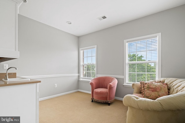 10000 Umbrella Pl, Nokesville, VA 20181 - living area featuring light carpet, plenty of natural light, and baseboards