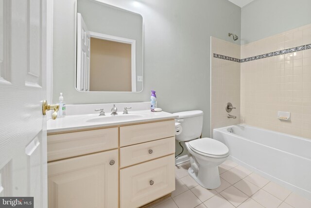 10000 Umbrella Pl, Nokesville, VA 20181 - full bathroom with vanity, shower / bathtub combination, toilet, and tile patterned flooring