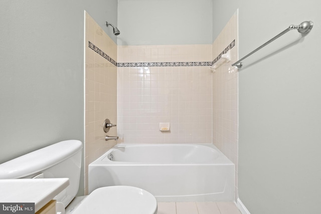 10000 Umbrella Pl, Nokesville, VA 20181 - full bathroom with toilet,  shower combination, vanity, and tile patterned floors
