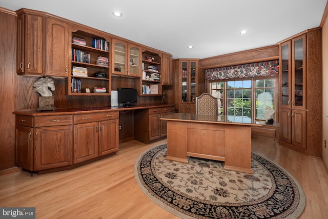 1224 Highland Dr, Orefield, PA 18069 - office space with built in study area, light wood-style flooring, and recessed lighting