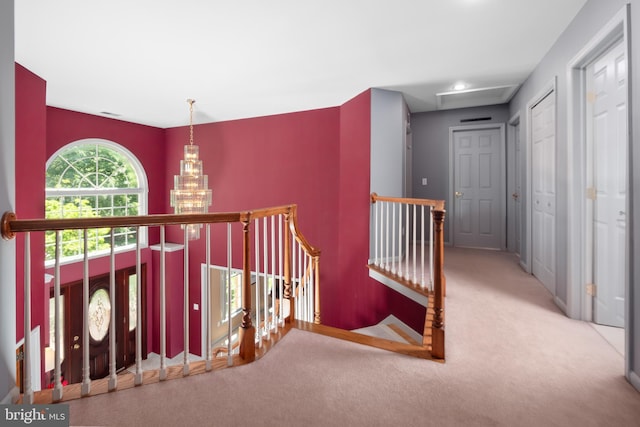 1224 Highland Dr, Orefield, PA 18069 - hall with an upstairs landing, carpet, and baseboards