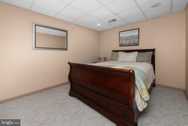 1224 Highland Dr, Orefield, PA 18069 - bedroom featuring carpet floors, a paneled ceiling, baseboards, and recessed lighting