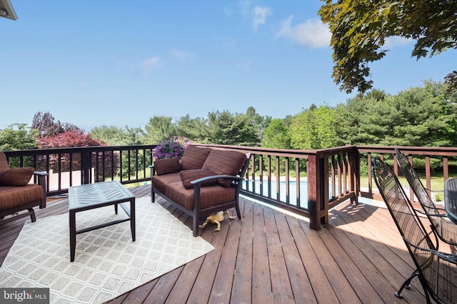 1224 Highland Dr, Orefield, PA 18069 - wooden deck featuring outdoor lounge area