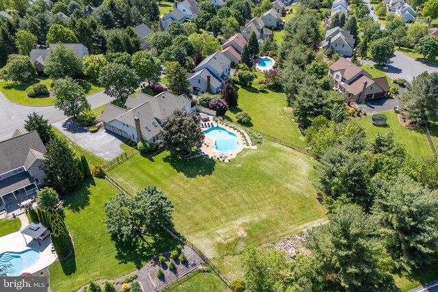 1224 Highland Dr, Orefield, PA 18069 - aerial view of residential area featuring a pool area