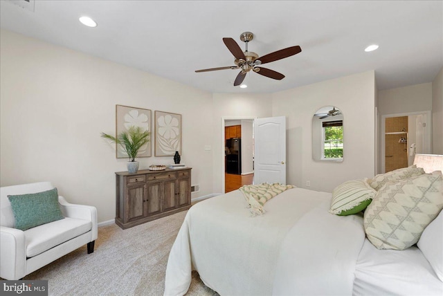 44324 Stableford Sq, Ashburn, VA 20147 - bedroom with recessed lighting, light carpet, and ceiling fan
