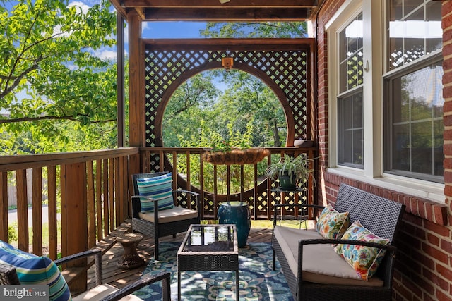 3 Russell Rd Unit 3B, Alexandria, VA 22301 - wooden deck with an outdoor living space