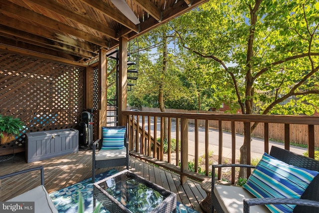 3 Russell Rd Unit 3B, Alexandria, VA 22301 - wooden terrace featuring stairs