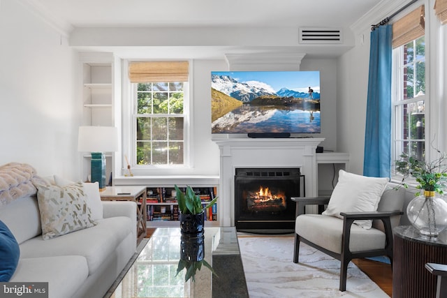 3 Russell Rd Unit 3B, Alexandria, VA 22301 - living area with a warm lit fireplace and wood finished floors