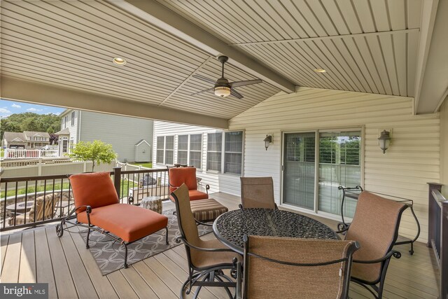 6133 Jennifer Ln, Spring Grove, PA 17362 - wooden terrace featuring a ceiling fan