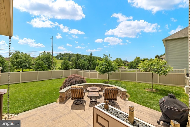 6133 Jennifer Ln, Spring Grove, PA 17362 - view of patio / terrace with a fire pit and a grill