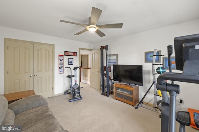 6133 Jennifer Ln, Spring Grove, PA 17362 - living area with ceiling fan, baseboards, and carpet flooring