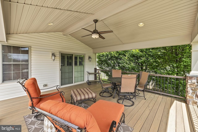 6133 Jennifer Ln, Spring Grove, PA 17362 - deck featuring outdoor dining space and a ceiling fan