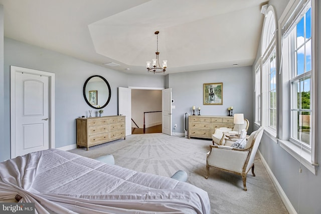 18604 Wild Raspberry Dr, Purcellville, VA 20132 - carpeted bedroom featuring a chandelier and baseboards
