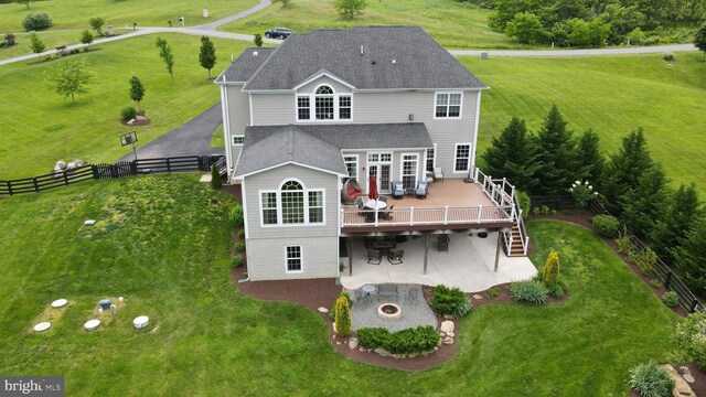18604 Wild Raspberry Dr, Purcellville, VA 20132 - rear view of house with a patio area, a deck, roof with shingles, and french doors