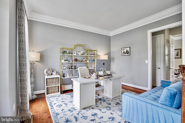 18604 Wild Raspberry Dr, Purcellville, VA 20132 - office featuring ornamental molding, light wood-style floors, and baseboards