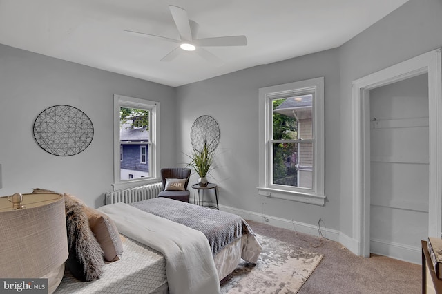 4316 9th St NW, Washington, DC 20011 - bedroom with carpet floors, baseboards, and ceiling fan