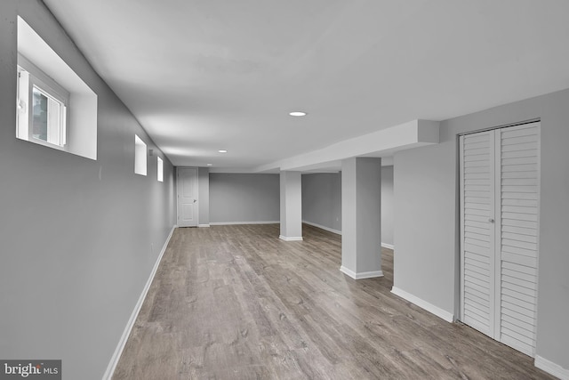 4316 9th St NW, Washington, DC 20011 - finished below grade area with wood finished floors, baseboards, and recessed lighting
