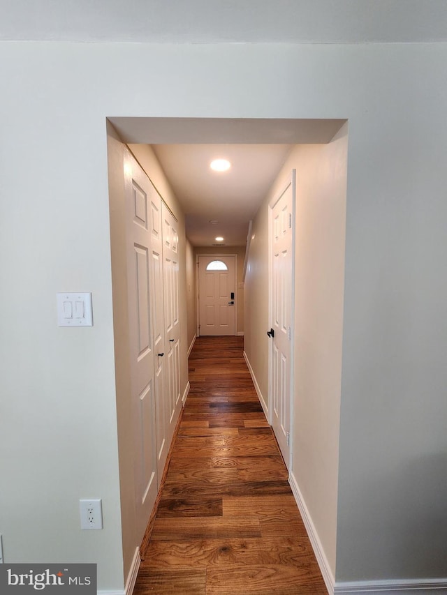 7331 Branchwood Ter, Clinton, MD 20735 - hallway with recessed lighting, wood finished floors, and baseboards