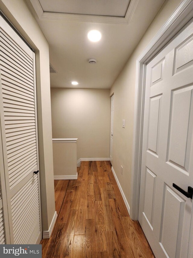7331 Branchwood Ter, Clinton, MD 20735 - corridor with wood finished floors, baseboards, and recessed lighting