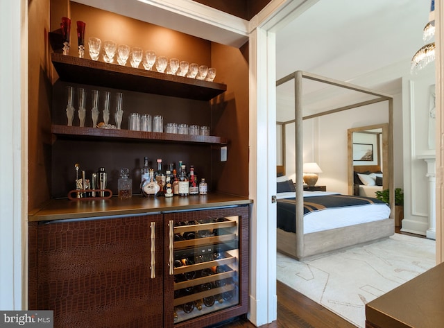 1901 Wyoming Ave NW Unit 40, Washington, DC 20009 - indoor bar featuring beverage cooler and wood finished floors