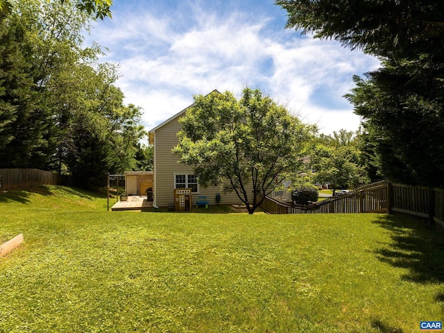 5301 Little Fox Ln, Charlottesville, VA 22903 - view of yard with a wooden deck